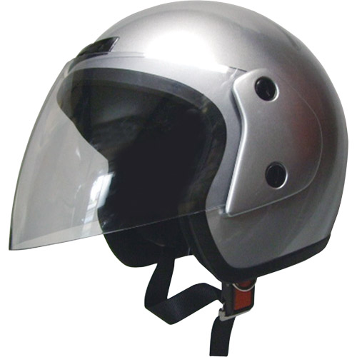 オープンフェイスヘルメット シルバー モトボワットBB バイクパーツの
