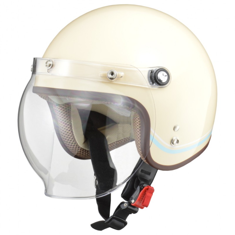 ヘルメット シールド付 ジェットヘルメット 全排気量対応 アイボリージェットヘルメット