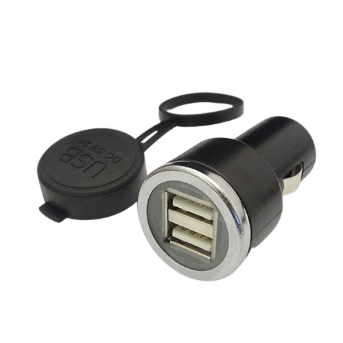 USBパワーソケット(シガーソケットタイプ) 防水キャップ付 ブラック