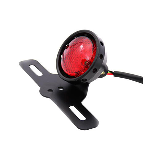 LED 丸型テールライトu0026ナンバープレートステー(カラー：ブラック、ライト発光色：レッド、ナンバー灯：ホワイト): バイク┃  カスタムジャパンの仕入・通販カタログ