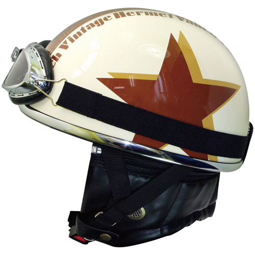 VANCH VINTAGE HALF HELMET IV/BR RIDEZ バイクパーツの通販はカスタム