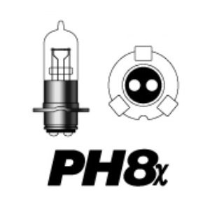 PH8x 12v35/30w P15D25-3L （クリア） (89C) M&H バイクパーツの通販は